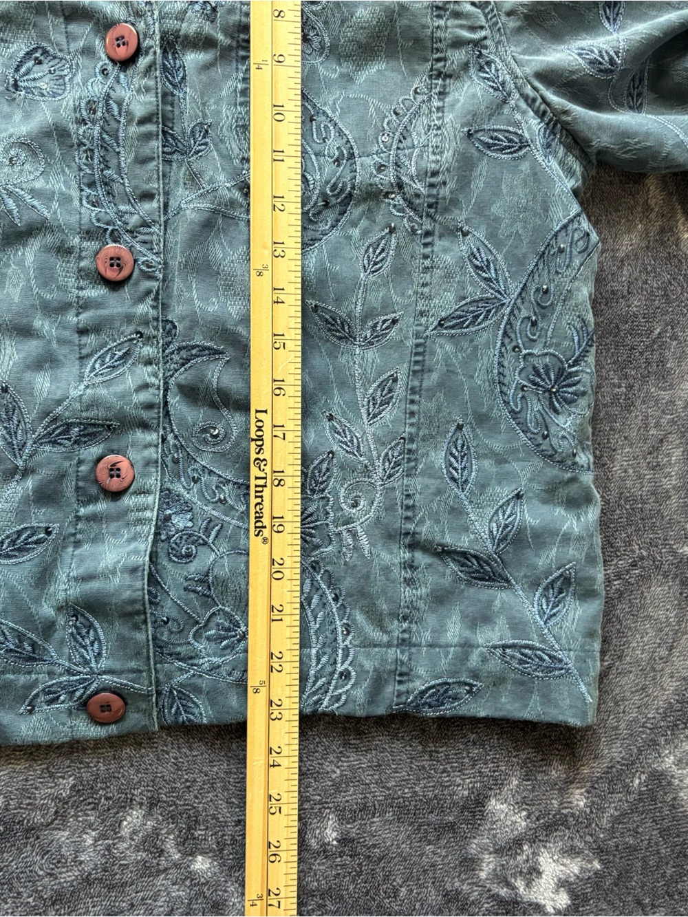 Coldwater Creek Floral Paisley Blazer Jacket Blue Large Lightweight Vtg Boho - Picture 14 of 14
